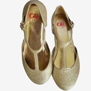 GB Girls Ankle Strap Flats SZ 4 M